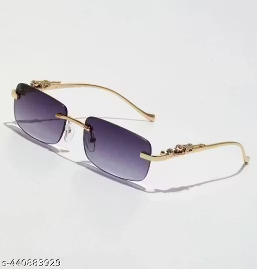 Luxury Rimless Gradient Sunglasses for Men & Women – UV400 Protection, Gold Metal Frame
