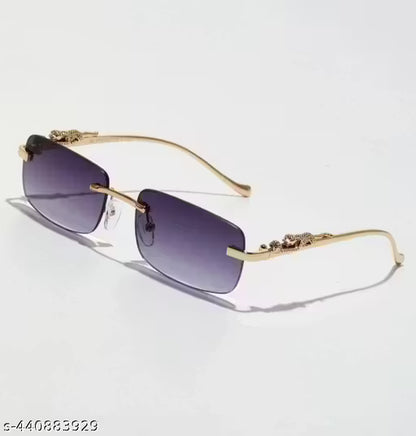 Luxury Rimless Gradient Sunglasses for Men & Women – UV400 Protection, Gold Metal Frame