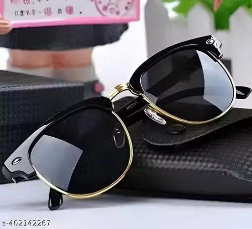 Classic Browline Sunglasses for Men & Women – UV400 Protection, Retro Metal Frame Design